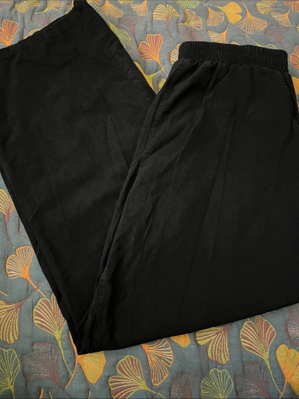 Adanola Black Wide-Leg 100% Cotton Pants - Picture 2 of 5